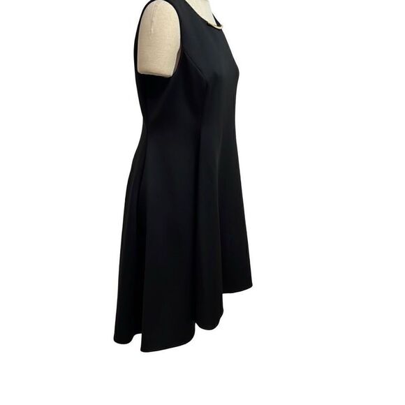 DKNY Black Sleeveless Fit and Flare Hi Low Hem Dress Size 14 - Picture 4 of 9